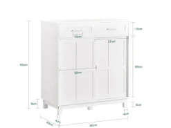 SoBuy Schuhschrank Buffet Küchenschrank Sideboard Kommode Weiß FSB84-W