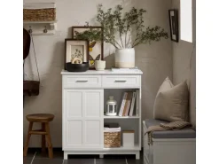 SoBuy Schuhschrank Buffet Küchenschrank Sideboard Kommode Weiß FSB84-W