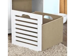 SoBuy Schuhtruhe mit 3 Körben Weiß Holzwerkstoff 105cm FSR23-W
