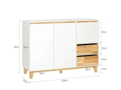 SoBuy Sideboard Küchenschrank Kommode Buffet Schuhschrank TV-Schrank FSB75-WN