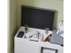 SoBuy Sitzbank mit 2 Sitzkissen und Stauraum PB Weiß FSR96-W