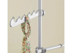 SoBuy Teleskop Kleiderständer mit 4 Kleiderstangen Garderobenständer Grau KLS03-II-HG