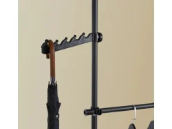 SoBuy Teleskop Kleiderständer mit 2 Kleiderstangen Garderobenständer Schwarz FRG109-II-SCH