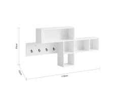 SoBuy Wandgarderobe Flurgarderobe Kleiderhaken Hängeregal mit 4 Haken Weiß FHK17-W
