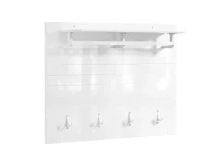 SoBuy Wandgarderobe Garderobenleiste mit Regal und Haken Garderobenpaneel für Flur FHK36-W
