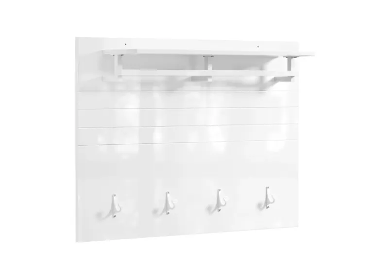 SoBuy Wandgarderobe Garderobenleiste mit Regal und Haken Garderobenpaneel für Flur FHK36-W