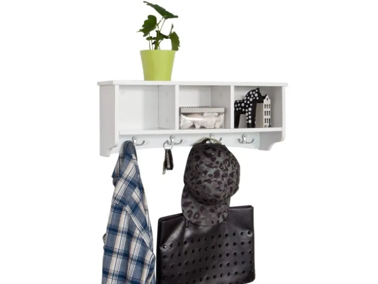 SoBuy Wandgarderobe Hängeregal Wandschrank mit 4 Haken FRG48-W