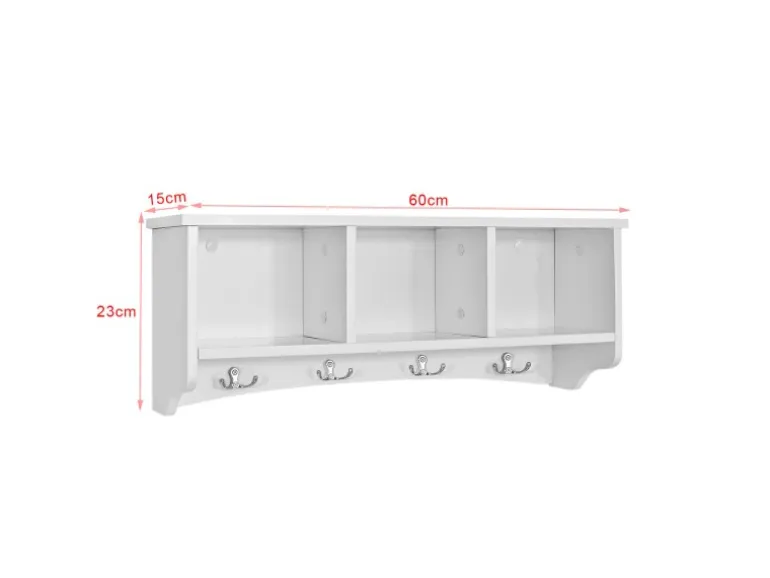 SoBuy Wandgarderobe Hängeregal Wandschrank mit 4 Haken FRG48-W