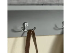SoBuy Wandgarderobe mit 3 Körben und 5 Haken MDF Vlies Grau FRG282-HG