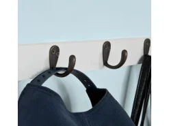 SoBuy Wandgarderobe mit 2 Schubladen und 5 Haken Holz Weiß FRG178-W