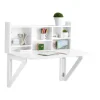 SoBuy Wandklapptisch mit integriertem Regal MDF Weiß FWT07-II-W