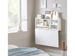 SoBuy Wandklapptisch mit integriertem Regal MDF Weiß FWT07-II-W