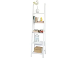 SoBuy Wandregal Badregal Leiterregal Standregal Bücherregal Weiß FRG101-W
