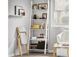 SoBuy Wandregal Leiterregal Standregal Bücherregal Weiß FRG61-W