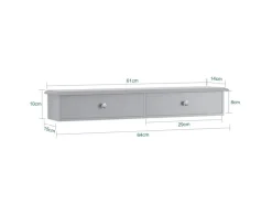 SoBuy Wandschrank Hängeregal Wandregal Wandgarderobe Hellgrau FRG43-HG