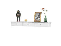 SoBuy Wandschrank mit 3 Schubladen Hängeschrank Weiß FRG43-L-W