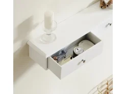SoBuy Wandschrank mit 3 Schubladen Hängeschrank Weiß FRG43-L-W