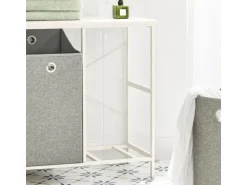 SoBuy Wäscheschrank mit 2 abnehmbaren Wäschesäcken Metall Vlies Grau BZR57-W
