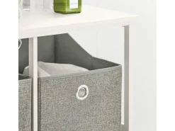 SoBuy Wäscheschrank mit 2 abnehmbaren Wäschesäcken Metall Vlies Grau BZR57-W