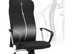 Songmics Bürostuhl Ergonomisch Höhenverstellbar Neigbar Schwarz
