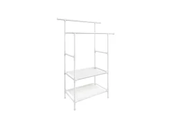 Songmics Kleiderständer 2 Ablagen 47 cm x 117 cm x 176 cm Weiß
