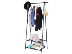 Songmics Kleiderständer 2 Ablagen 155,7 cm x 87,8 cm x 41,6 cm Schwarz
