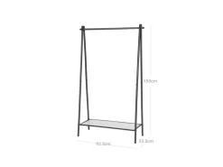 Songmics Kleiderständer 33,5 cm x 92,5 cm x 153 cm Mattschwarz