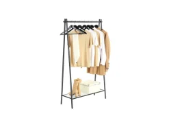 Songmics Kleiderständer 33,5 cm x 92,5 cm x 153 cm Mattschwarz