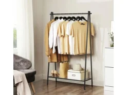 Songmics Kleiderständer 33,5 cm x 92,5 cm x 153 cm Mattschwarz