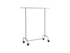 Songmics Kleiderständer mit Rollen 150 cm x 45 cm x 160 cm Silber