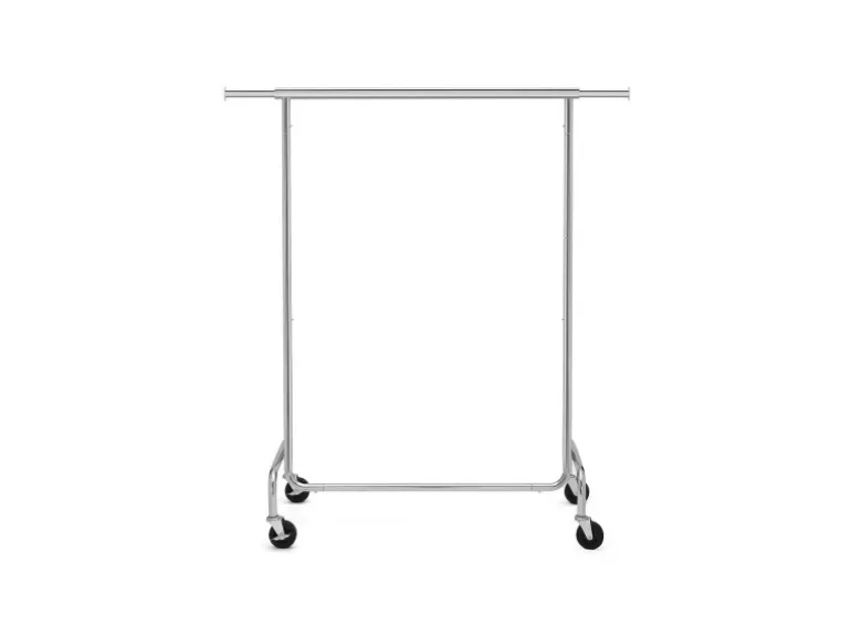 Songmics Kleiderständer mit Rollen 150 cm x 45 cm x 160 cm Silber