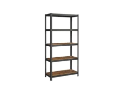 Songmics Lagerregal 40 cm x 90 cm x 180 cm Braun-Schwarz