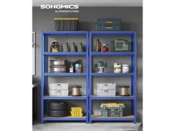 Songmics Lagerregal 50 cm x 100 cm x 200 cm Blau