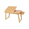 Songmics Laptoptisch Bambus 35 cm x 55 cm x 29 cm Naturfarben