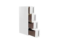 Songmics Nischenregal mit Rollen 45 cm x 17 cm x 84 cm Weiß-Braun