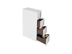 Songmics Nischenregal mit Rollen 45 cm x 17 cm x 84 cm Weiß-Braun