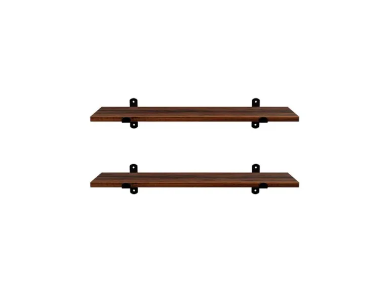 Songmics Schweberegal 60 cm x 20 cm x 7 cm Braun-Schwarz
