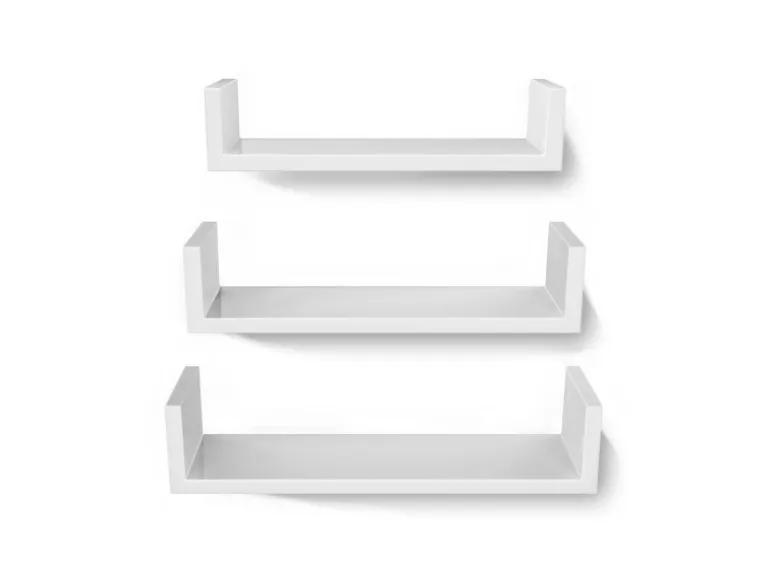 Songmics Schweberegal 3er Set Weiß