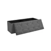 Songmics Sitzbank mit Stauraum 110 cm x 38 cm x 38 cm Grau