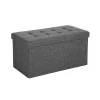 Songmics Sitzbank mit Stauraum 38 cm x 76 cm x 38 cm Grau