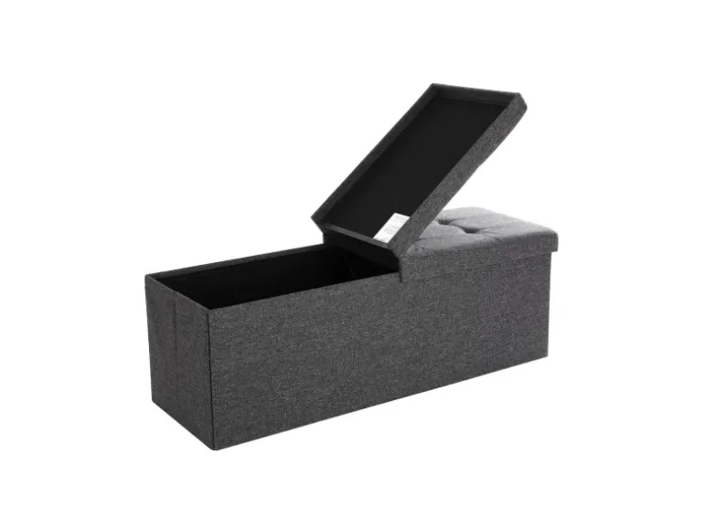 Songmics Sitzbank mit Stauraum 38 cm x 110 cm x 38 cm Dunkelgrau