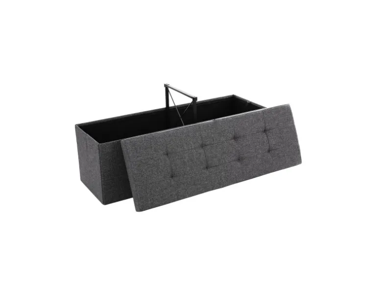 Songmics Sitzbank mit Stauraum 38 cm x 110 cm x 38 cm Dunkelgrau