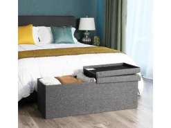Songmics Sitzbank mit Stauraum 38 cm x 110 cm x 38 cm Dunkelgrau