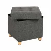Songmics Sitzhocker mit Stauraum 38 cm x 38 cm x 40 cm Grau