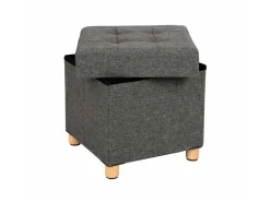 Songmics Sitzhocker mit Stauraum 38 cm x 38 cm x 40 cm Grau