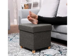 Songmics Sitzhocker mit Stauraum 38 cm x 38 cm x 40 cm Grau