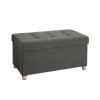 Songmics Sitztruhe mit Stauraum 38 cm x 76 cm x 40 cm Grau