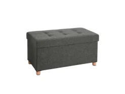 Songmics Sitztruhe mit Stauraum 38 cm x 76 cm x 40 cm Grau
