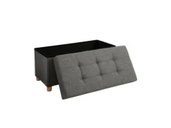 Songmics Sitztruhe mit Stauraum 38 cm x 76 cm x 40 cm Grau