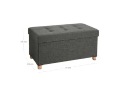 Songmics Sitztruhe mit Stauraum 38 cm x 76 cm x 40 cm Grau
